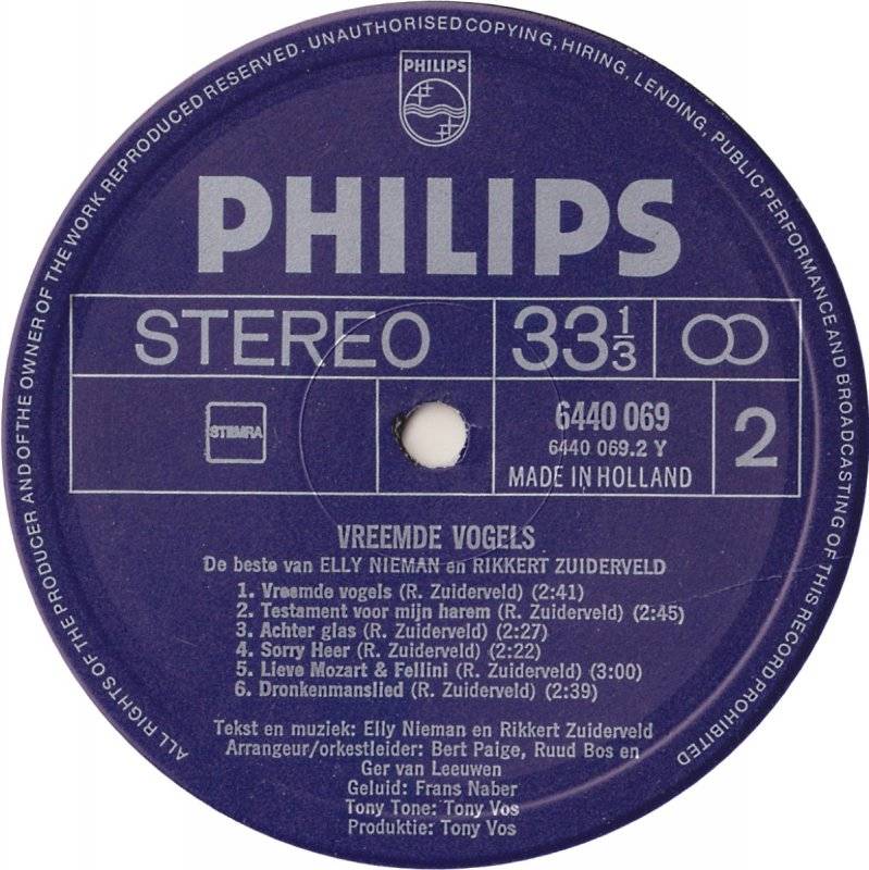 Elly and Rikkert Vreemde Vogels : LP Label B